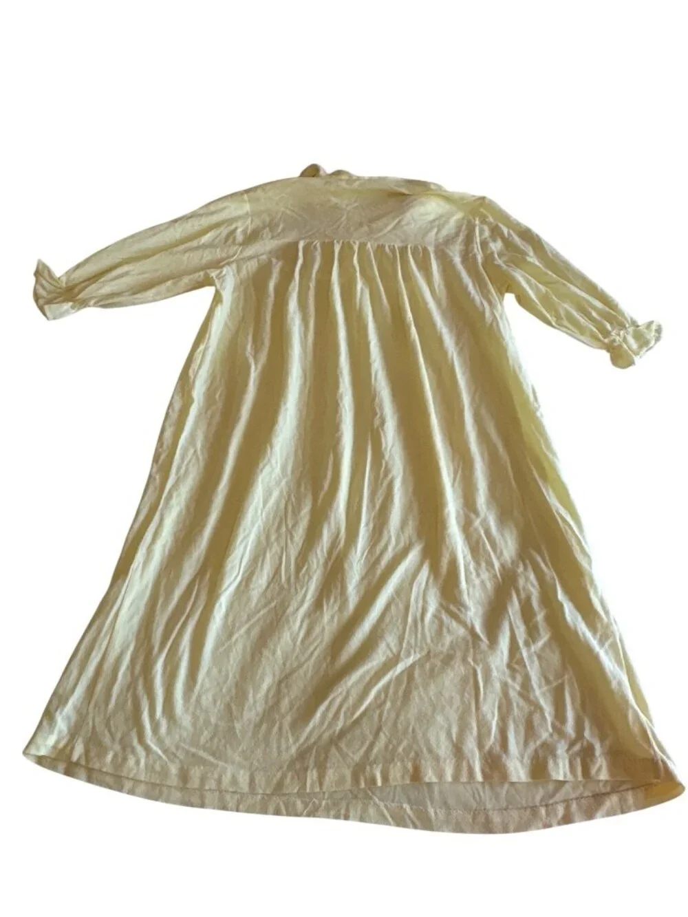 Vintage 1960 JCPenney Yellow Nightgown Lace Trim Long Sleeves Size Medium Girls